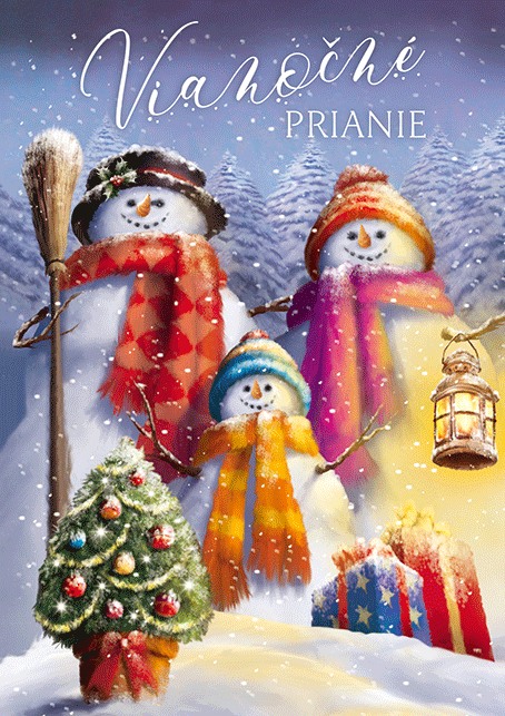 3D Pozdrav - Vianočné prianie - Snehuliaci