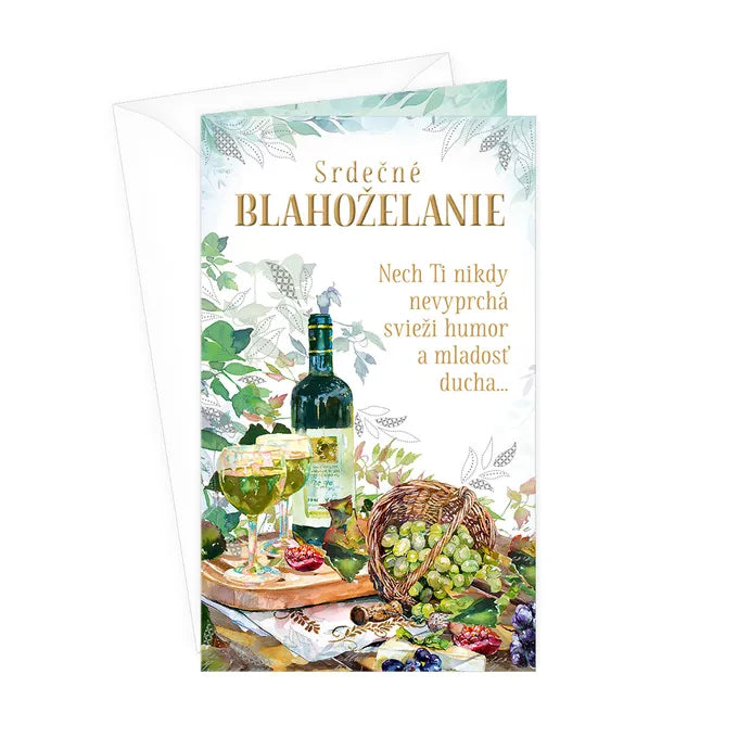 Blahoželanie - Fľaša vína