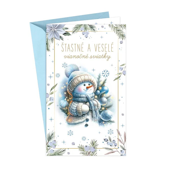 Šťastné a veselé vianočné sviatky - snehuliak