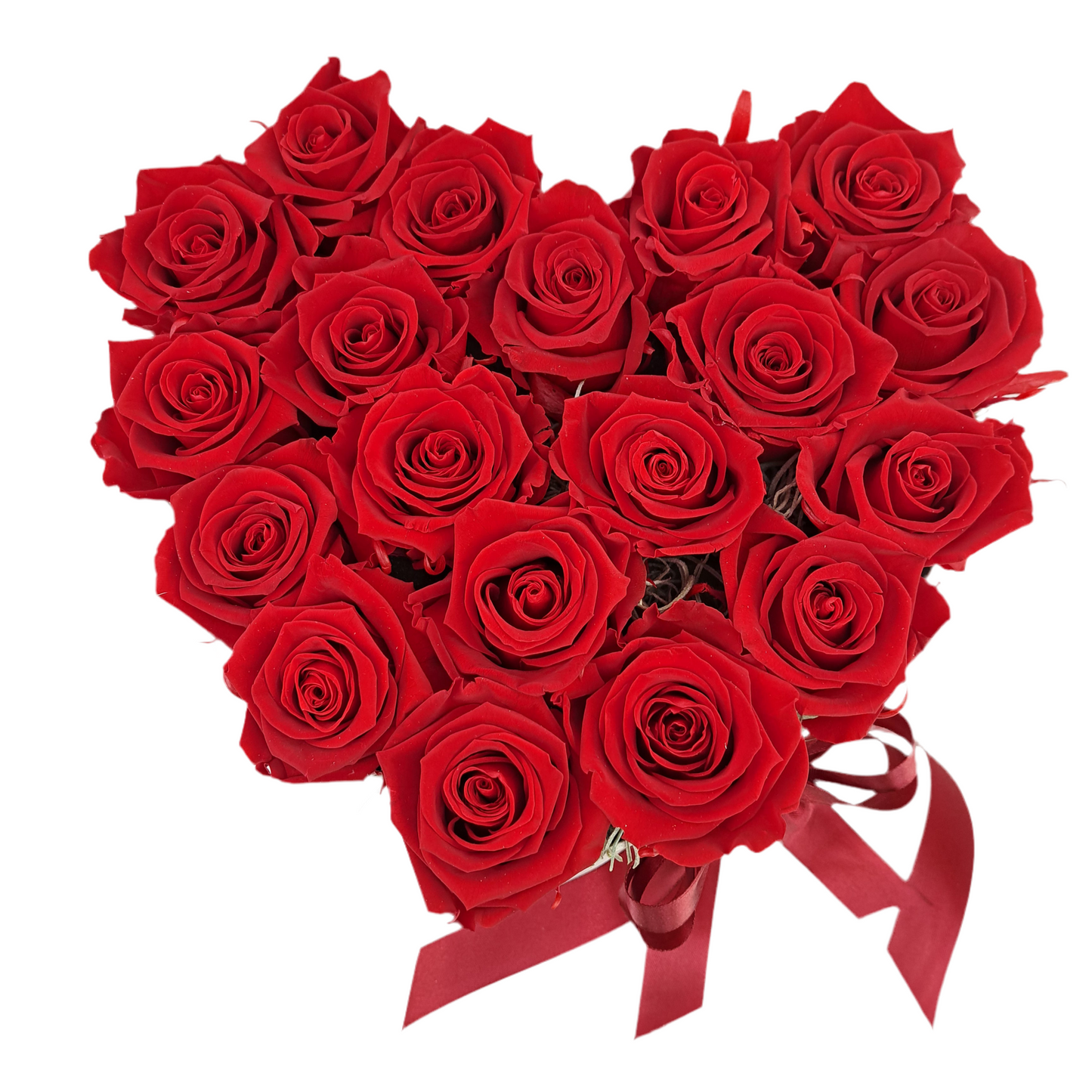 Flowerbox 19 stabilizovaných ruží, červený „Royal Passion“