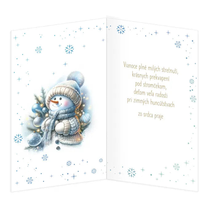Šťastné a veselé vianočné sviatky - snehuliak