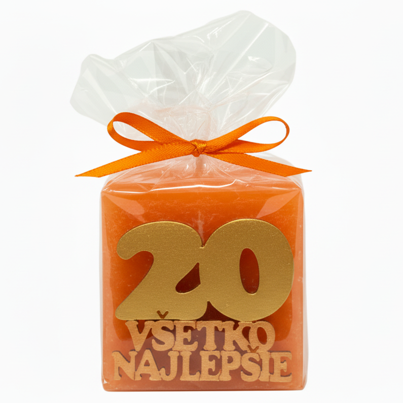 Donáška kvetov - Sviečka 20 rokov - Všetko najlepšie, rôzne farby - slovenske-kvety.sk
