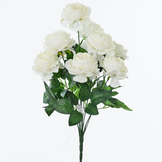 Umelá kytica bielych ruží premium 40cm