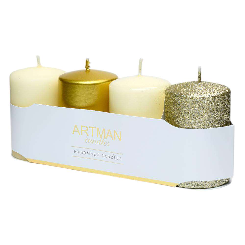 Donáška kvetov - Artman adventné sviečky zlaté 4ks - slovenske-kvety.sk