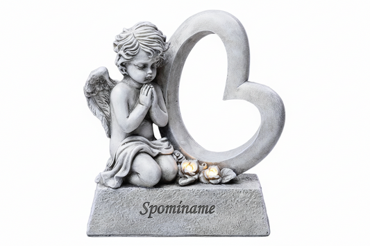 Donáška kvetov - LED Anjel srdce 19cm - Spomíname - slovenske-kvety.sk