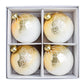 Vianočné gule sklenené bielo-zlaté - Dymové 4ks/balenie