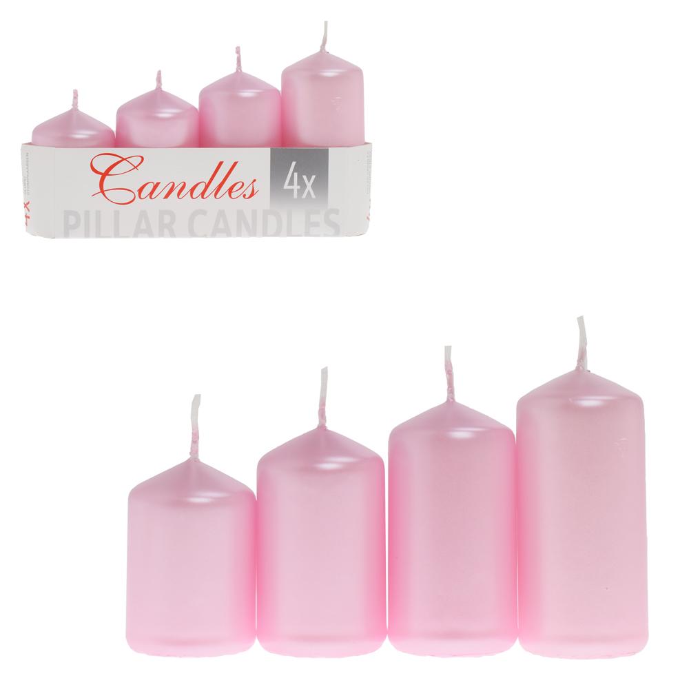Adventné sviečky postupné 4ks - ružové