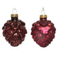 Vianočné šišky sklenené bordové - 6ks/balenie