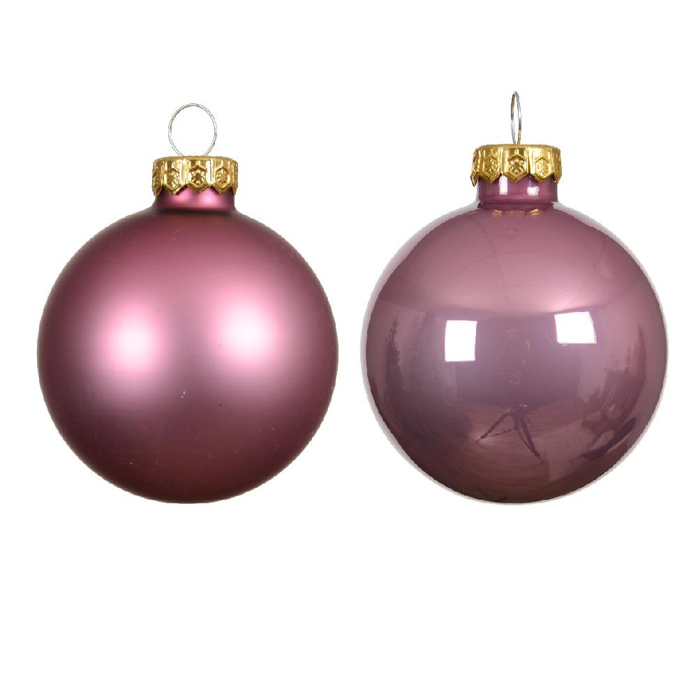 Vianočné gule sklenené ružové - 10ks/balenie