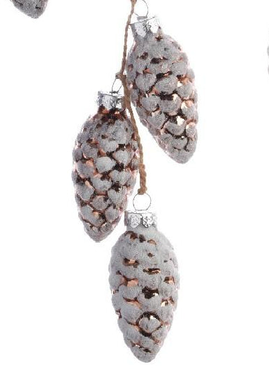 Vianočné šišky sklenené zlaté - 3ks/balenie