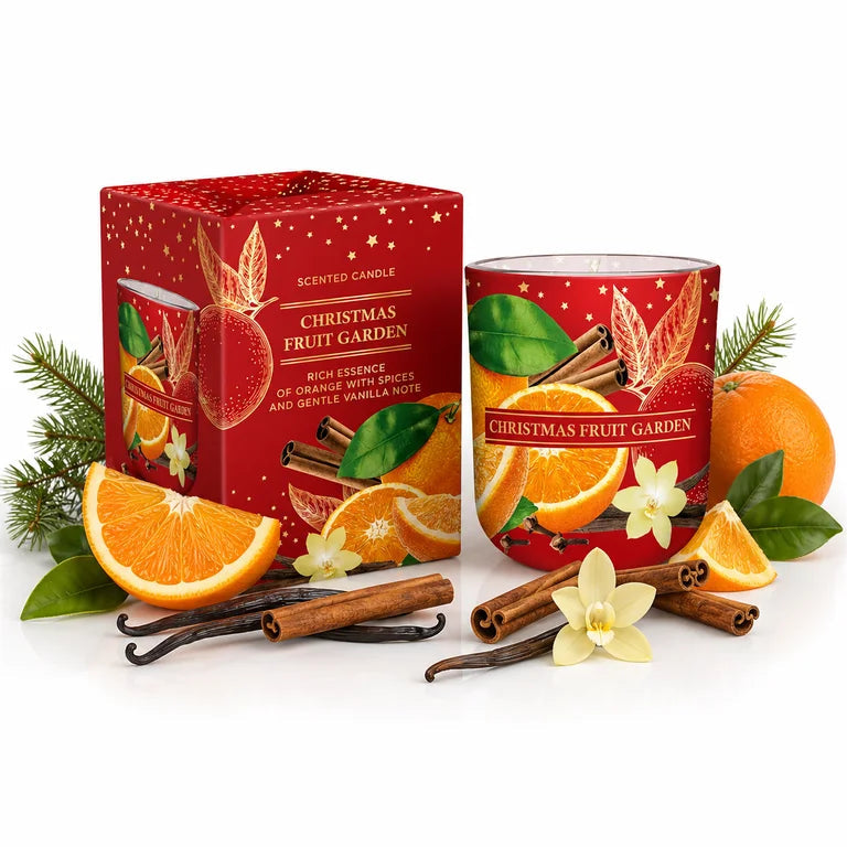 Vianočná vonná sviečka - Christmas Fruit Garden - Pomaranče s vianočným korením