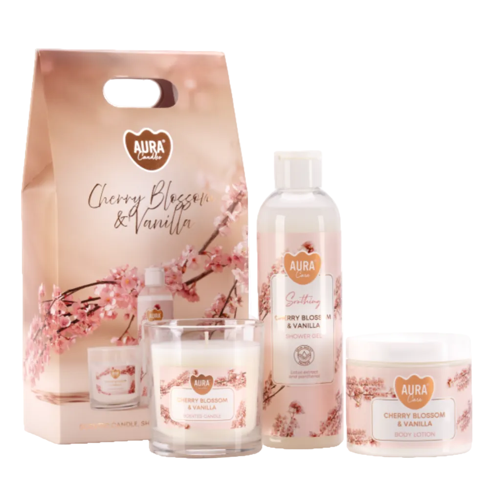 Donáška kvetov - Darčekový set - Cherry blossom & Vanilla - slovenske-kvety.sk