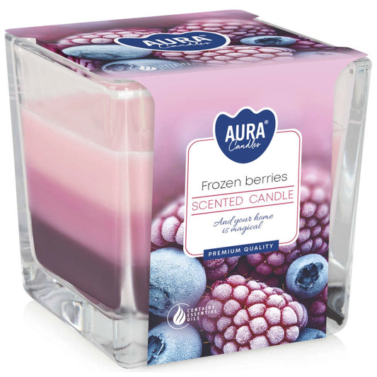 Dvojknôtová vonná sviečka v skle trikolóra - Frozen Berries