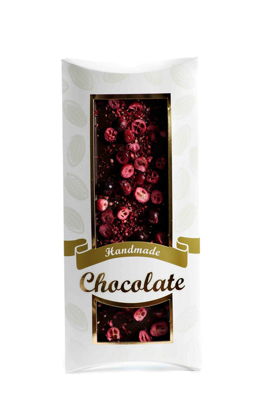 Ručne robená čokoláda - Brusnice a červené ríbezle 100g