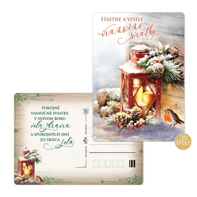 3D Pozdrav - Šťastné a veselé vianočné sviatky - Vtáčik