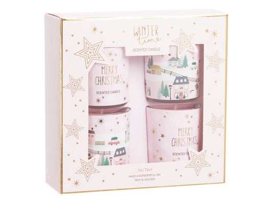 Sada darčeková Sklo 4ks vonná sviečka - Merry Christmas