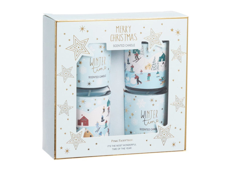 Sada darčeková Sklo 4ks vonná sviečka - Merry Christmas