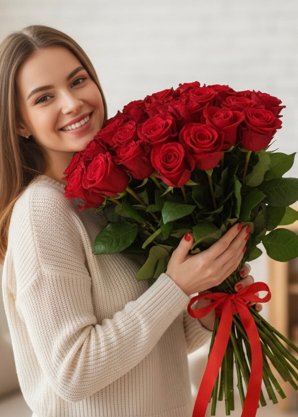 Donáška kvetov - Akcia ! 25 červených ruží - slovenske-kvety.sk