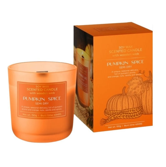 Sójová sviečka s dreveným knôtom - Pumpkin spice Semi dry 150g
