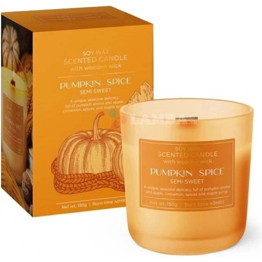 Sójová sviečka s dreveným knôtom - Pumpkin spice Semi sweet 150g