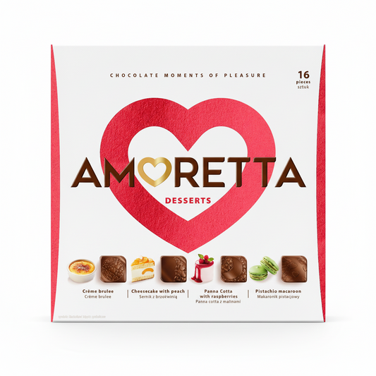 Donáška kvetov - Amoretta dezert 106g - Výber dezertov: créme brulee, pistáciové makronky, panna cotta, cheesecake - slovenske-kvety.sk