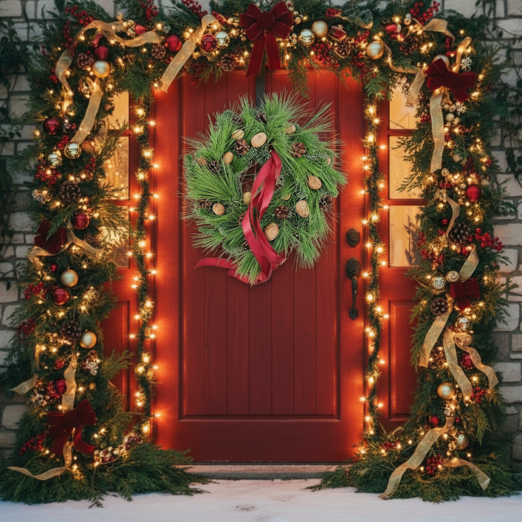 Vianočný veniec červený 30cm - Nobillis