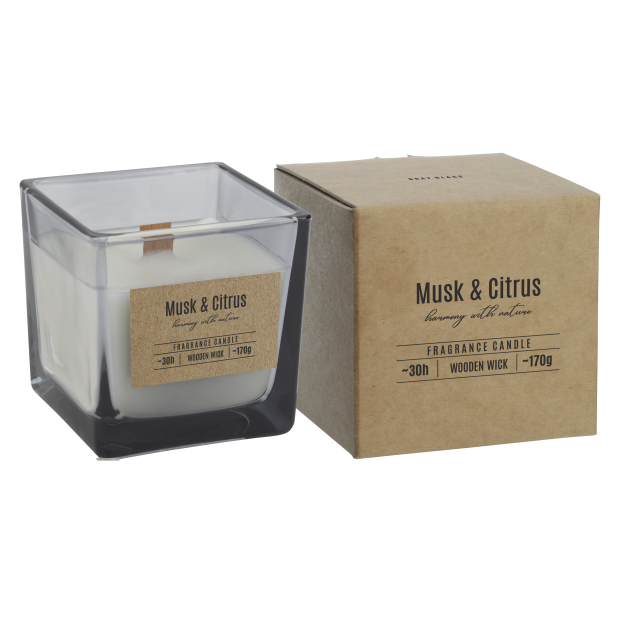 Sviečka s dreveným knôtom - Musk and Citrus 170g