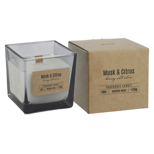 Sviečka s dreveným knôtom - Musk and Citrus 170g