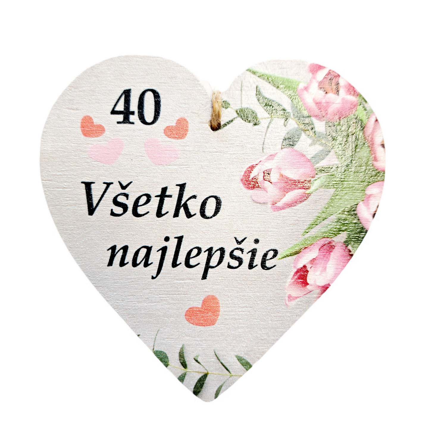 Srdiečko magnetka - 40 Všetko najlepšie