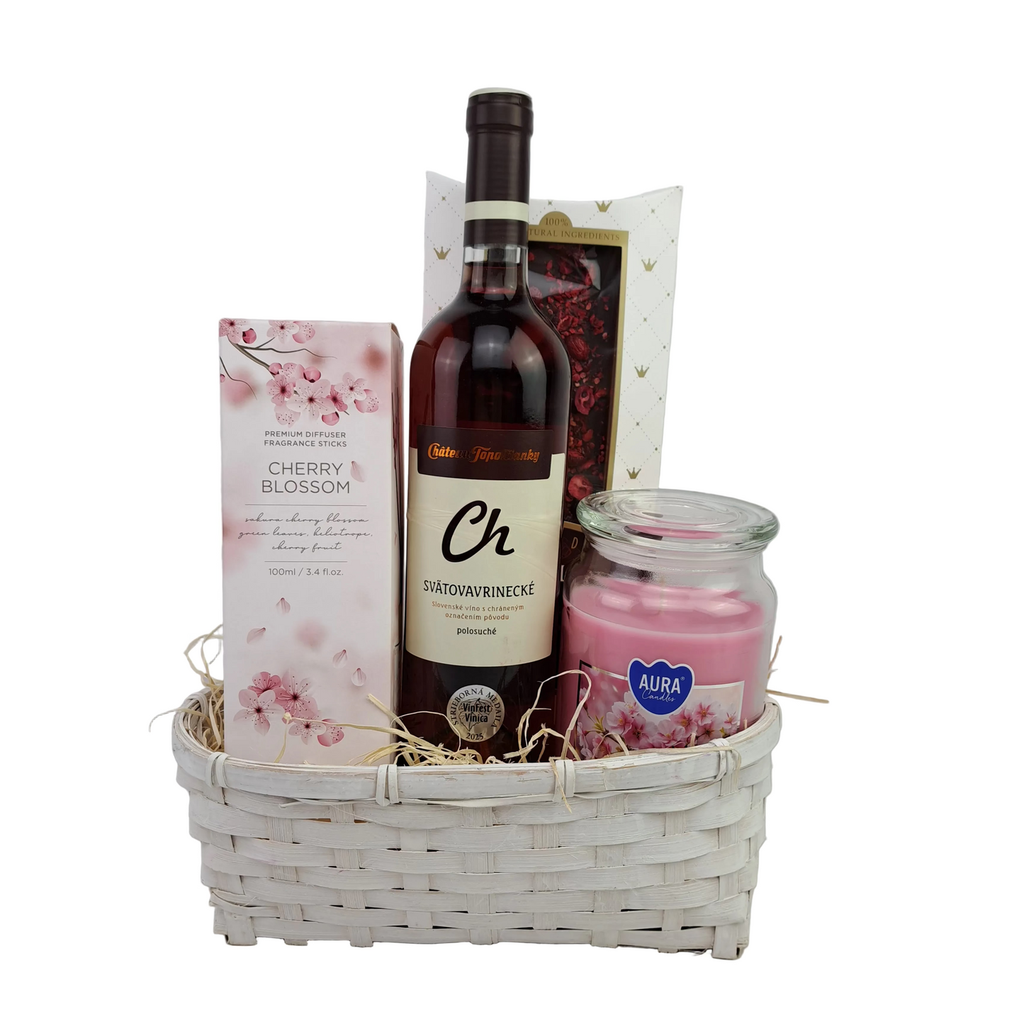 Ružový darčekový kôš - Cherry