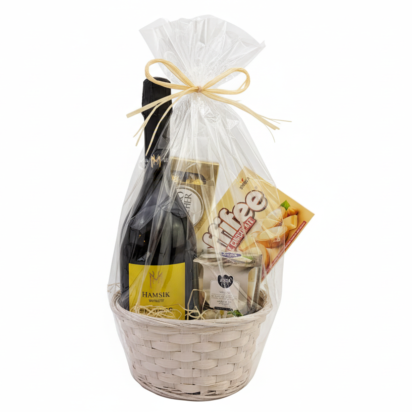 Donáška kvetov - Darčekový kôš – Vanilla s proseccom - slovenske-kvety.sk