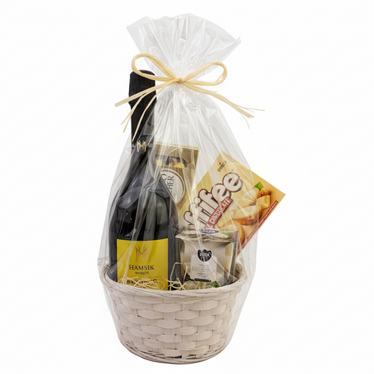 Donáška kvetov - Darčekový kôš – Vanilla s proseccom - slovenske-kvety.sk
