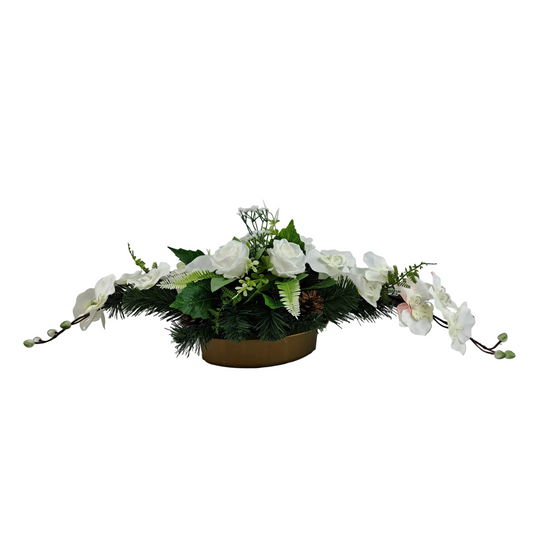 Smútočná kytica Orchidea - Biela
