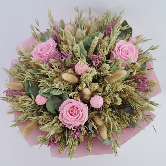 Sušená kytica - ružová
