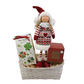 Vianočný darčekový kôš s bábikou - červený