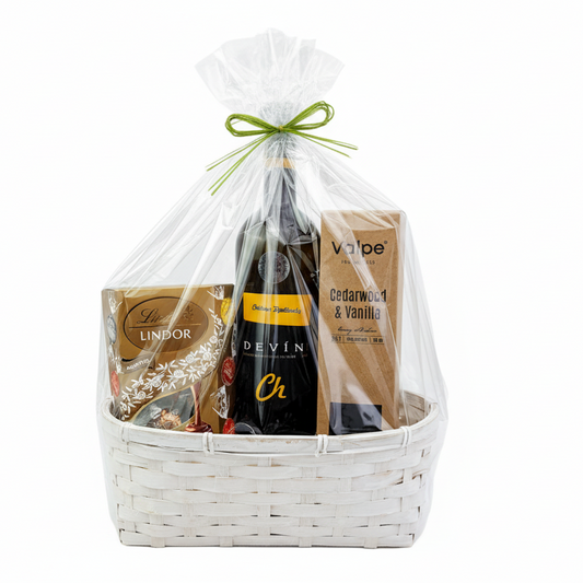 Donáška kvetov - Darčekový kôš – Víno & Čokoláda - slovenske-kvety.sk