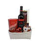 Valentínsky darčekový kôš s vínom - červený