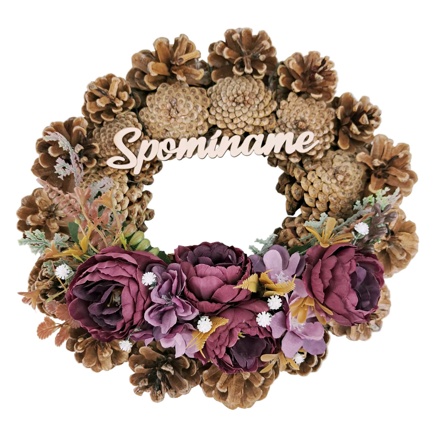 Šiškový veniec 30cm - Fialový Spomíname