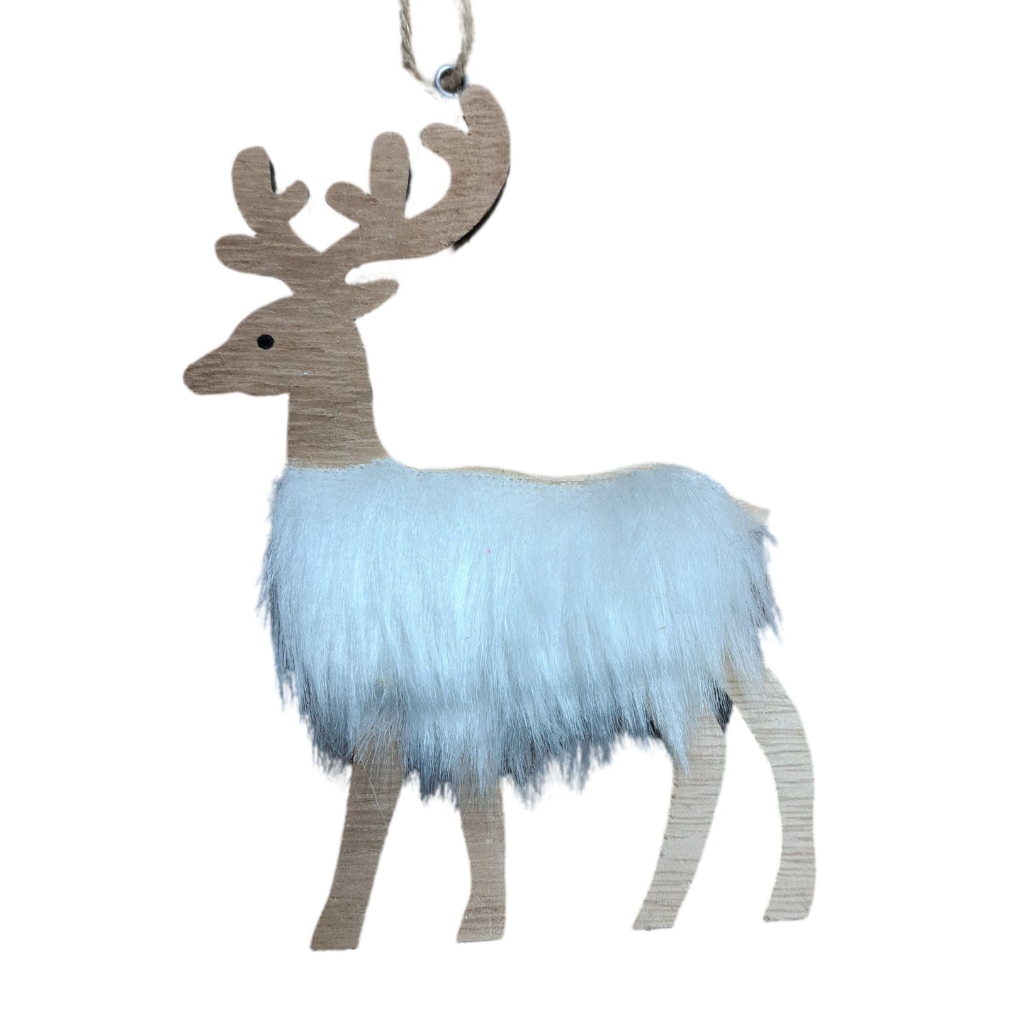 Jeleň s bielou kožušinkou 15cm