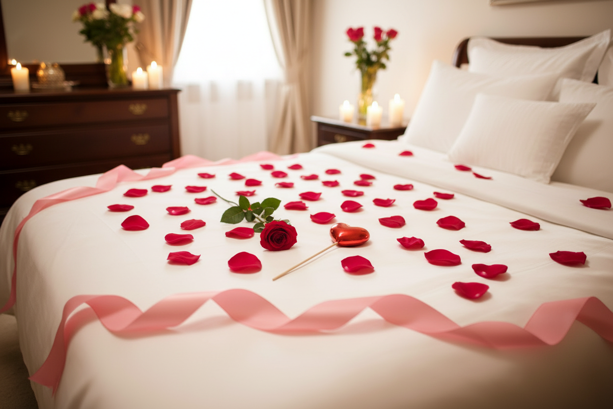 Lupene červených ruží so srdiečkom