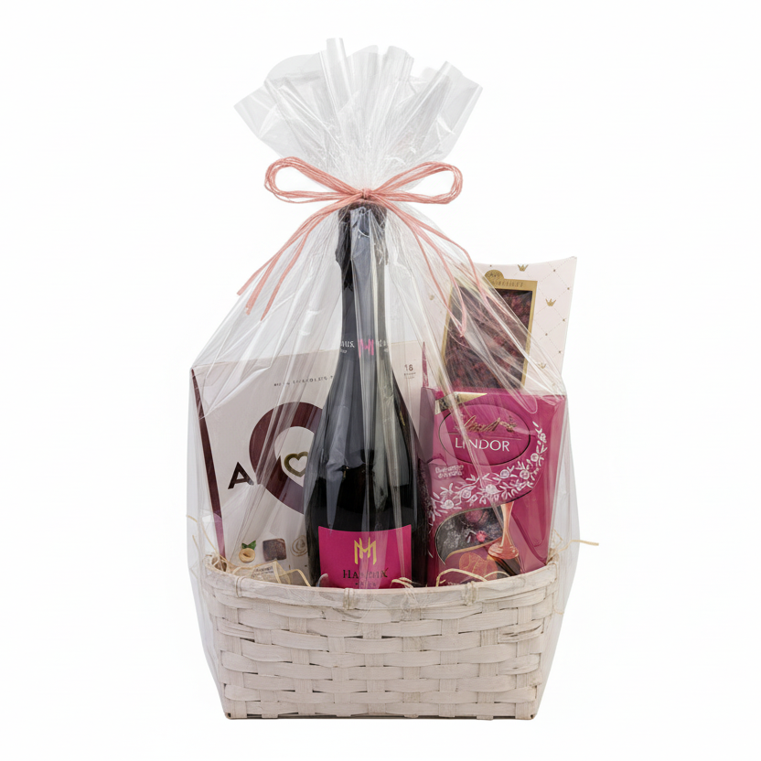 Donáška kvetov - Darčekový kôš – Sladká harmónia - slovenske-kvety.sk