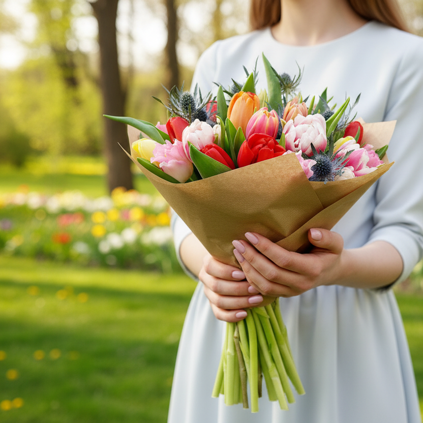 Donáška kvetov - 25 farebných tulipánov - slovenske-kvety.sk