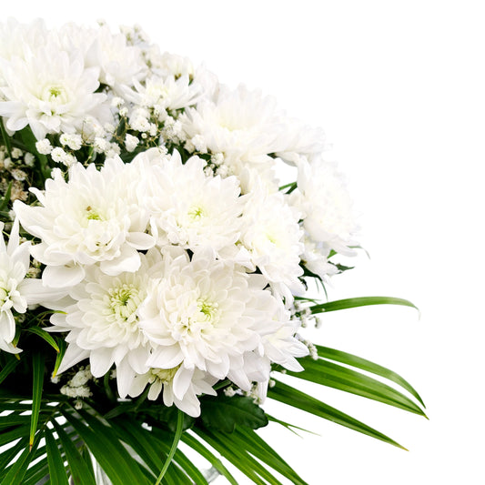 Smútočná kytica biele chryzantémy